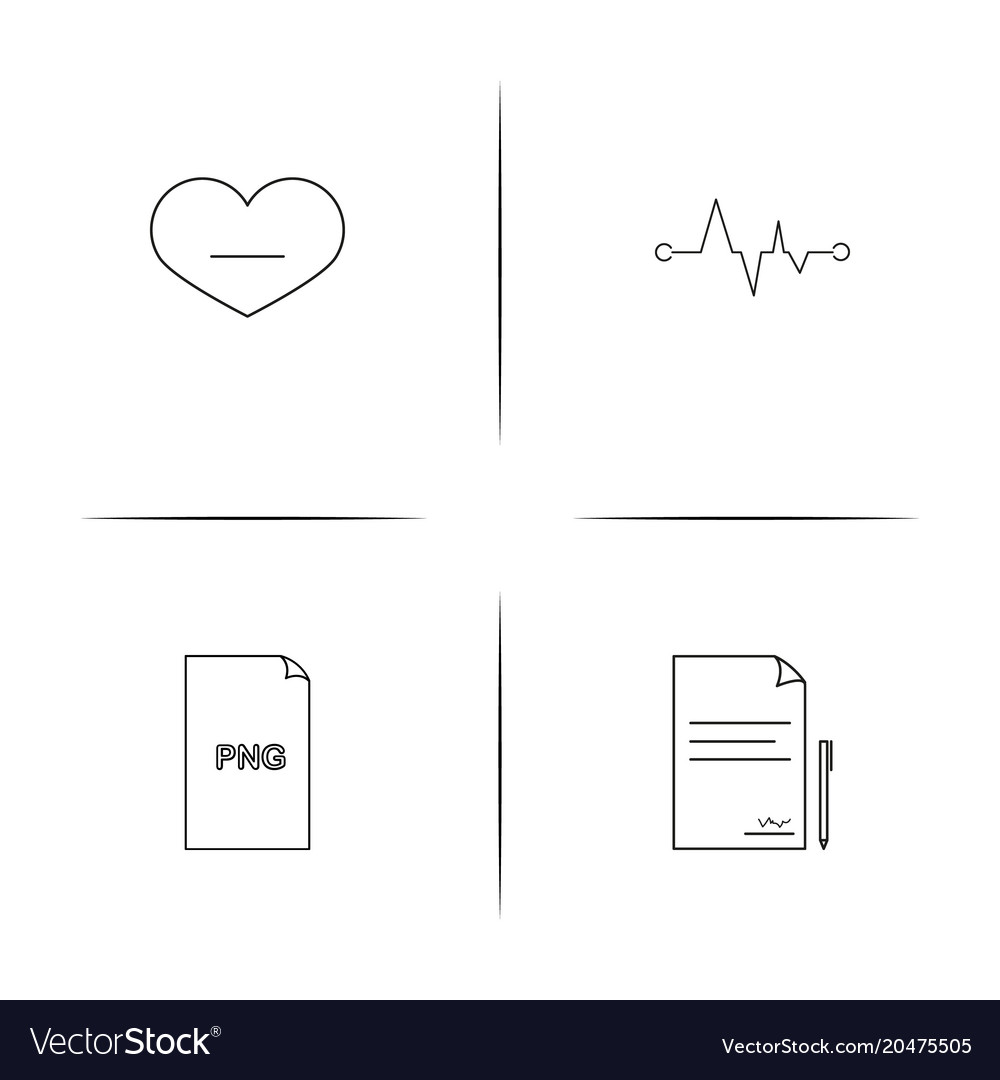 Files and folders sign simple linear icons set