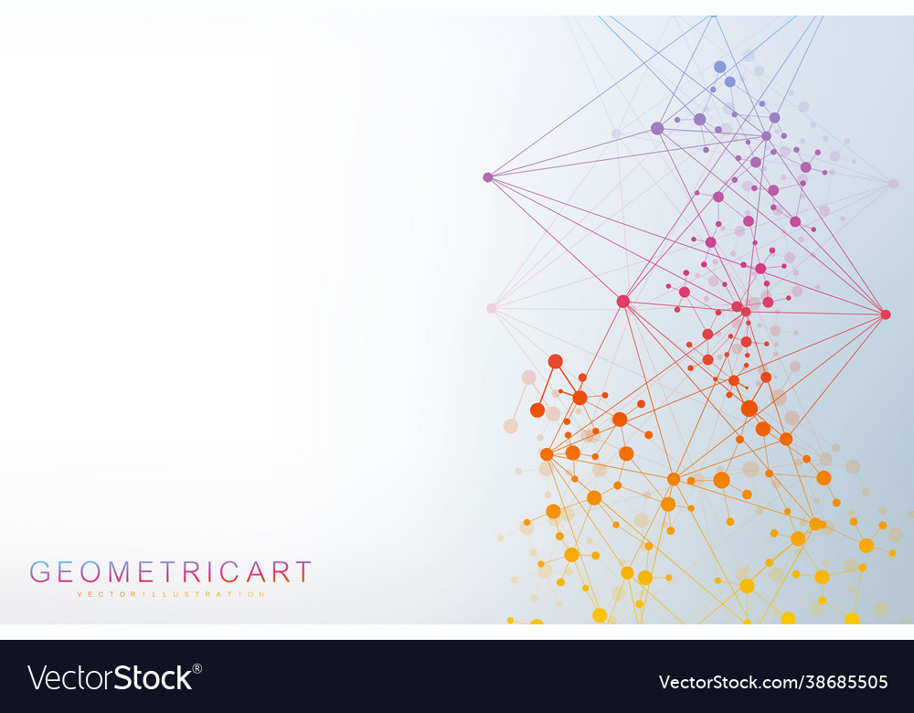 Geometric abstract background with connected line vector image Geometric abstract background with connected line