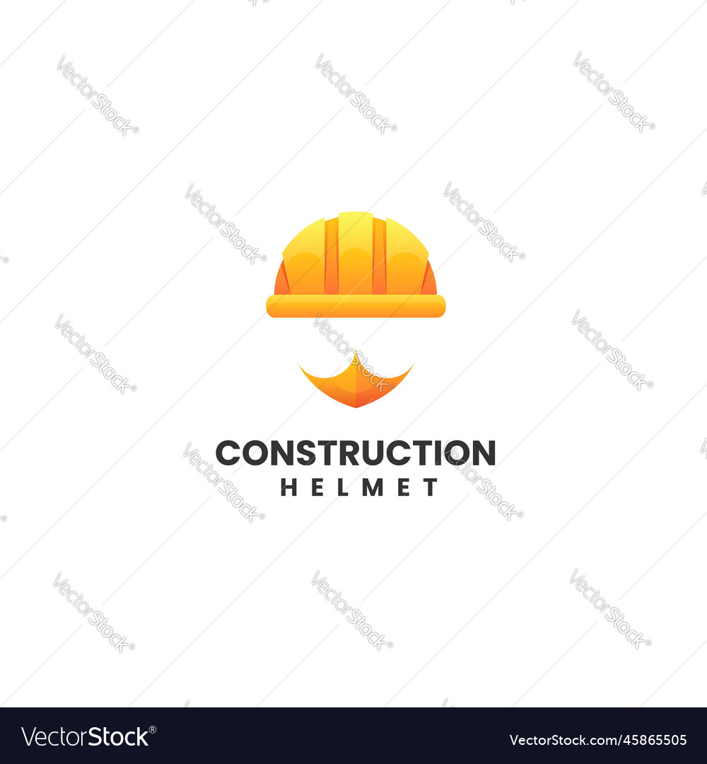 Logo construction helmet gradient colorful style Vector Image