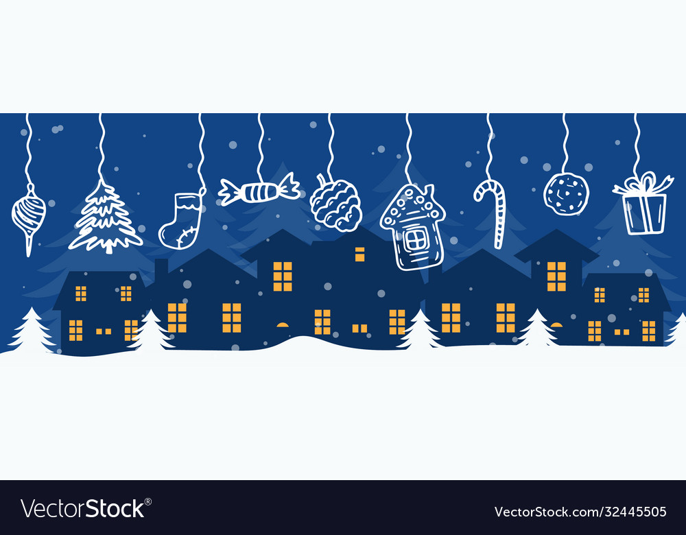 Merry christmas and happy new year winter