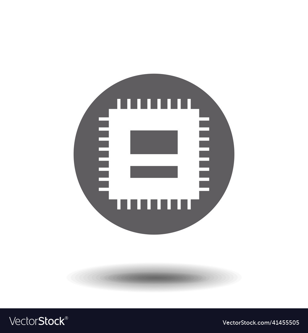 Microchip icon cpu central processing unit vector image Microchip icon cpu central processing unit