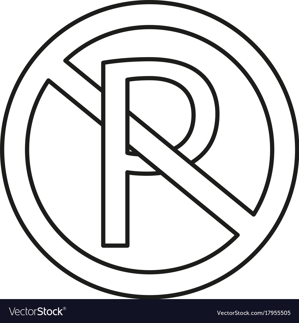 No parking round icon Royalty Free Vector Image