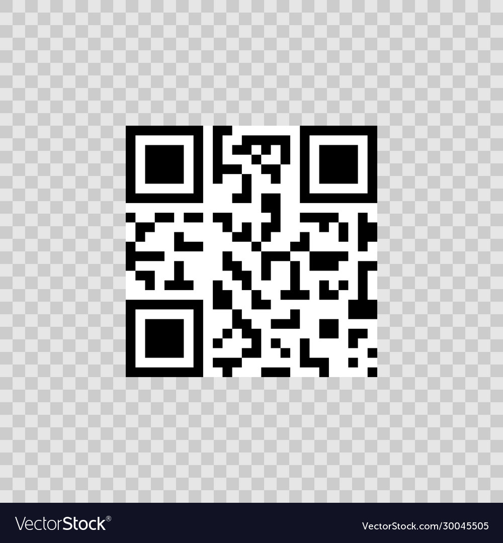Qr code icon on template background vector image Qr code icon on template background