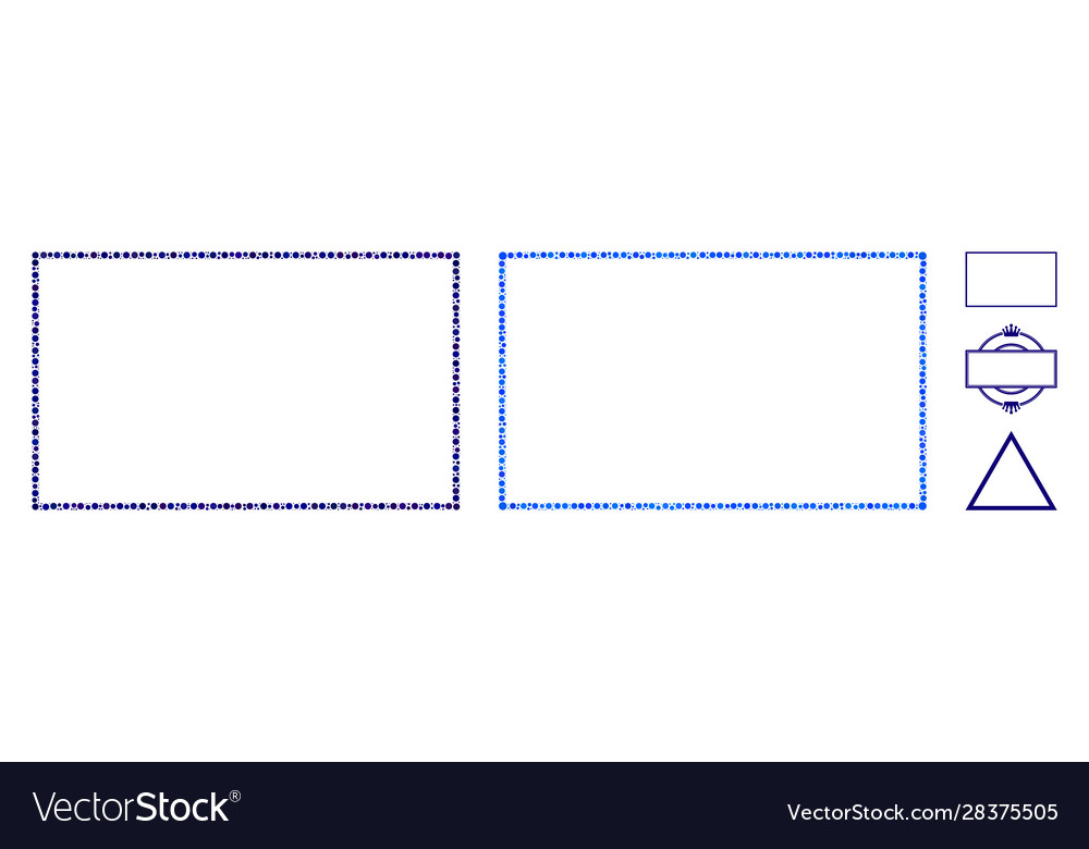 Rectangle frame composition icon circle dots