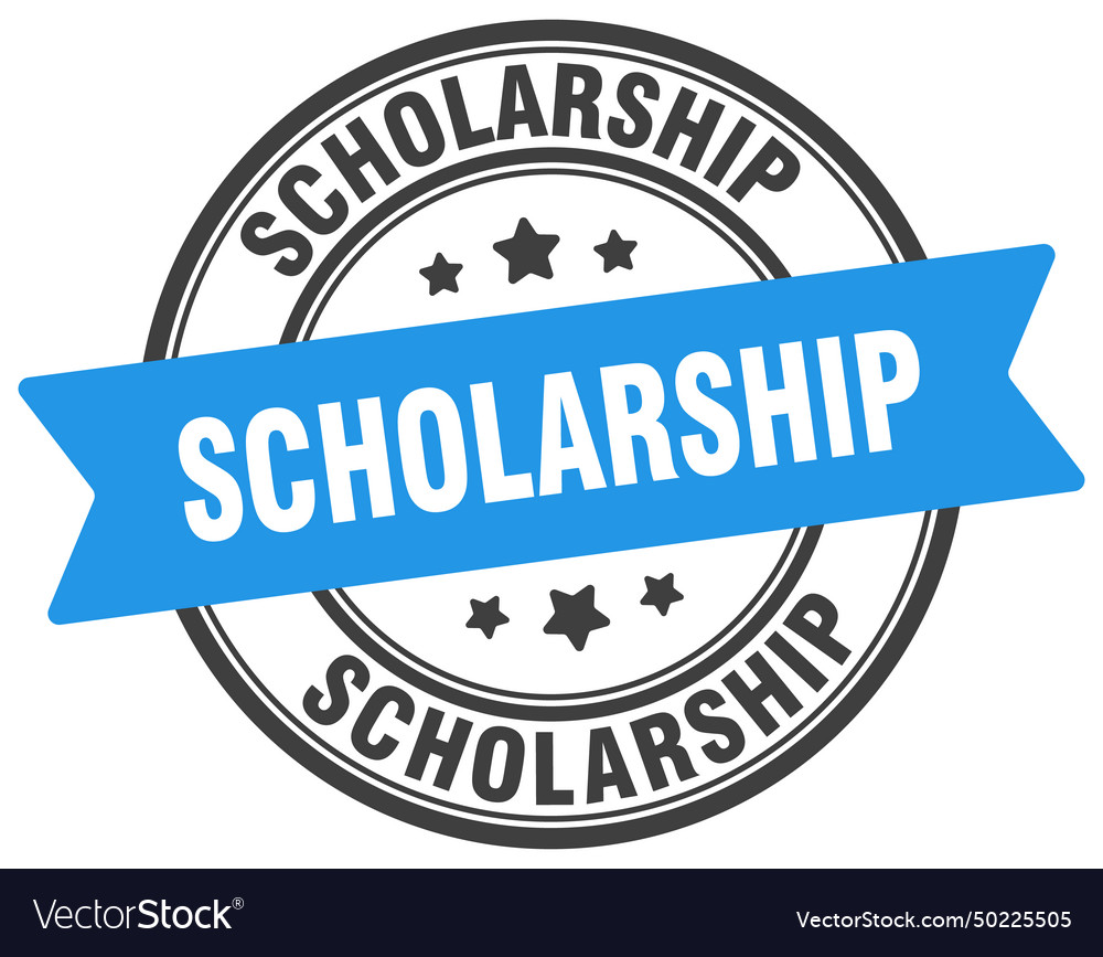 Scholarship stamp label Royalty Free Vector Image