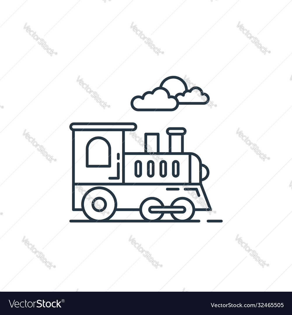 Toy train icon editable stroke vector image Toy train icon editable stroke