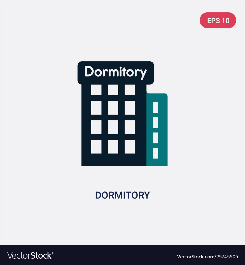 Two color dormitory icon from maps and flags