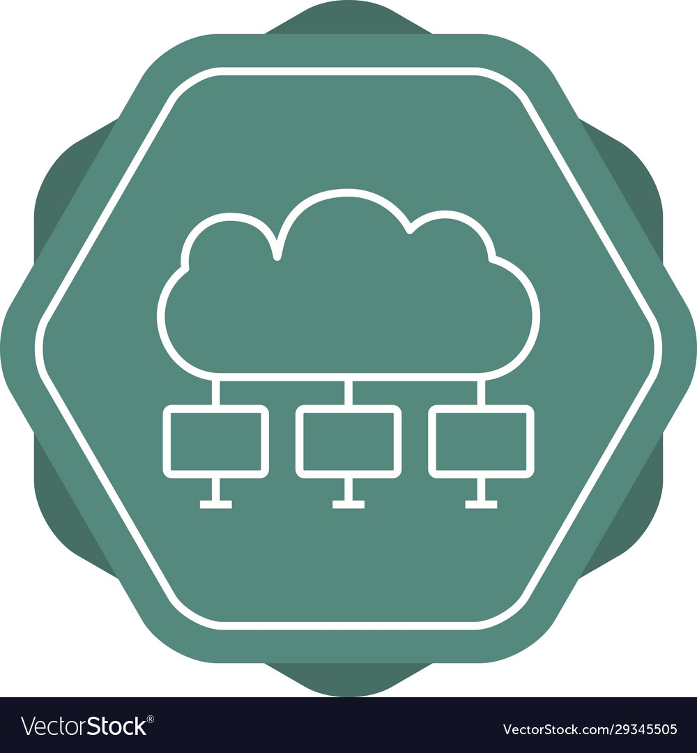 Unique cloud computing line icon