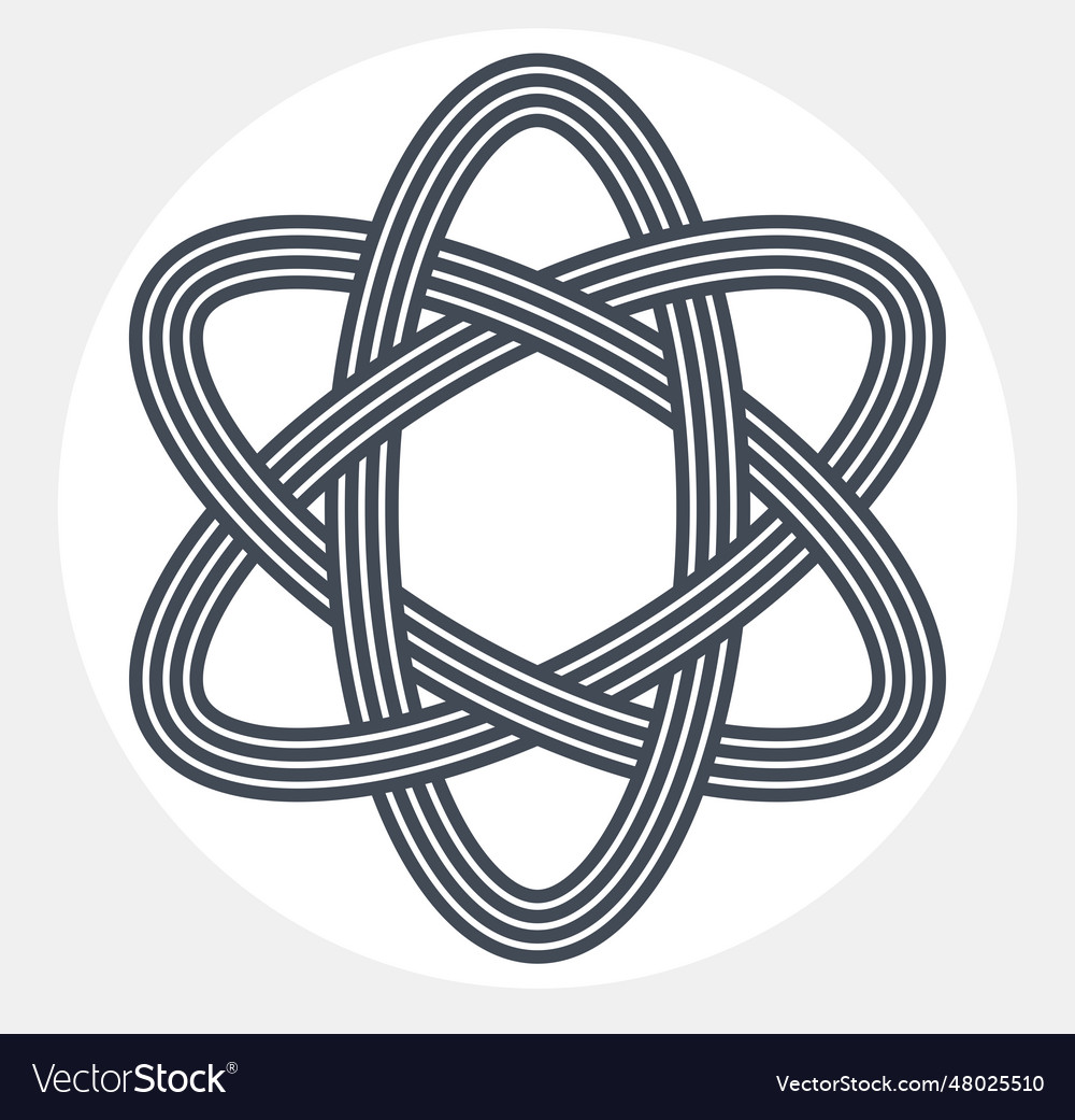 Atom symbol in modern linear style isolated vector image Atom symbol in modern linear style isolated