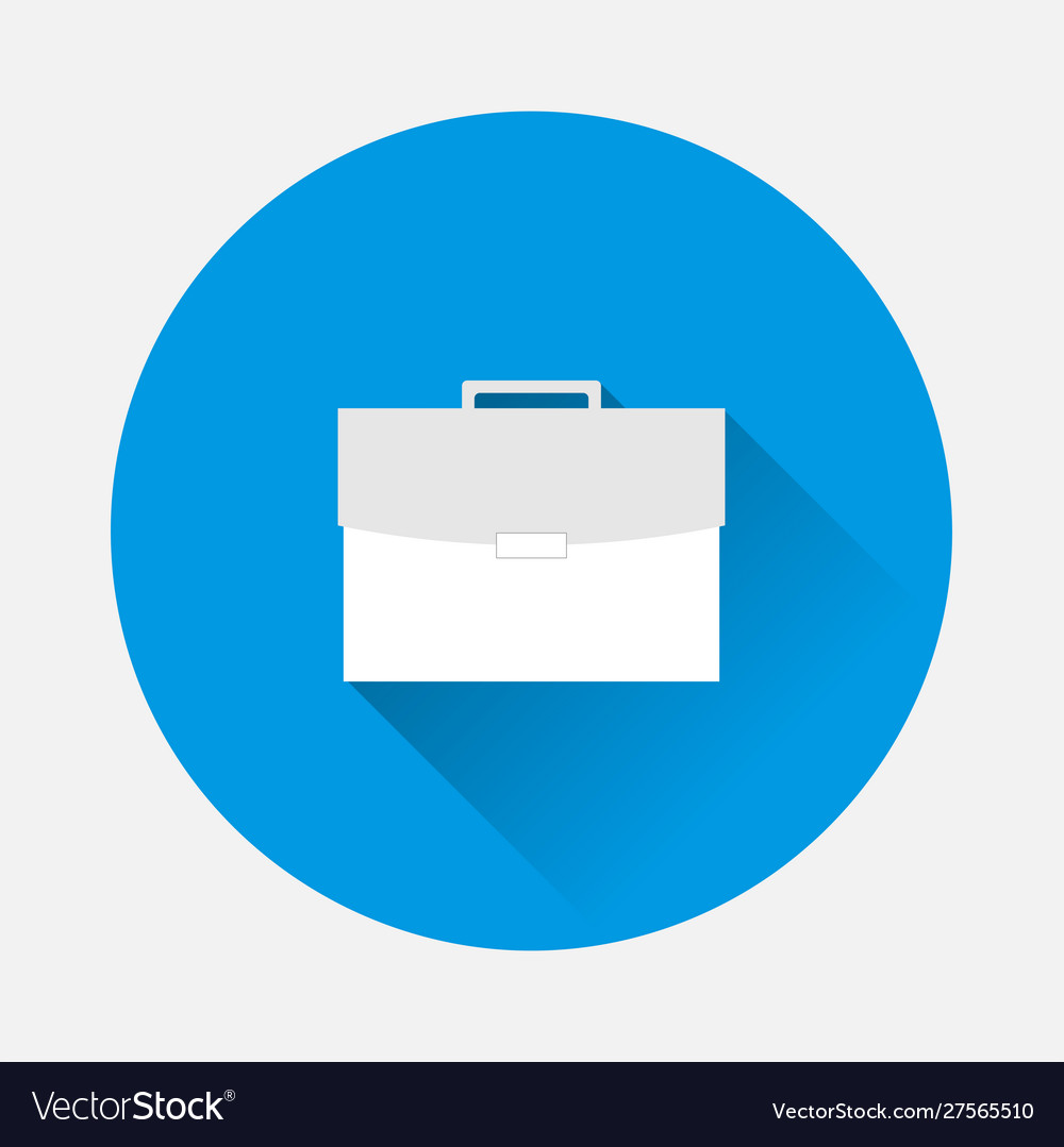 Briefcase icon on blue background flat image