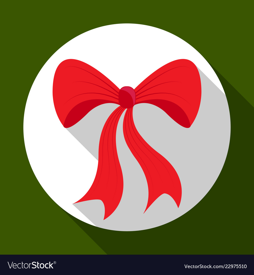 Christmas bow icon on green background