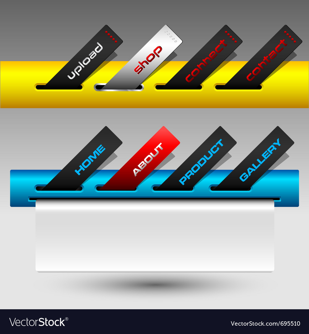 Colored buttons ticket website menu