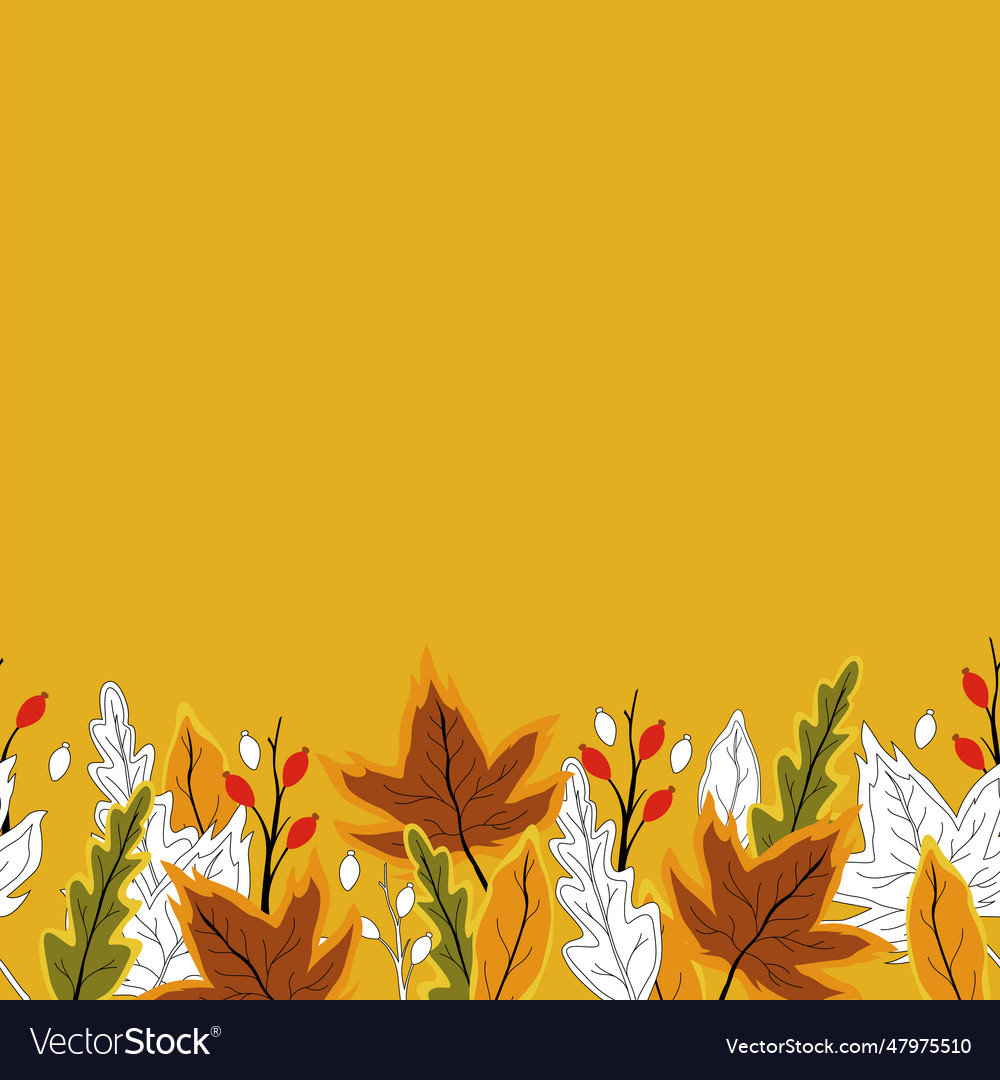 Creative autumn seamless pattern with simple vector image Creative autumn seamless pattern with simple