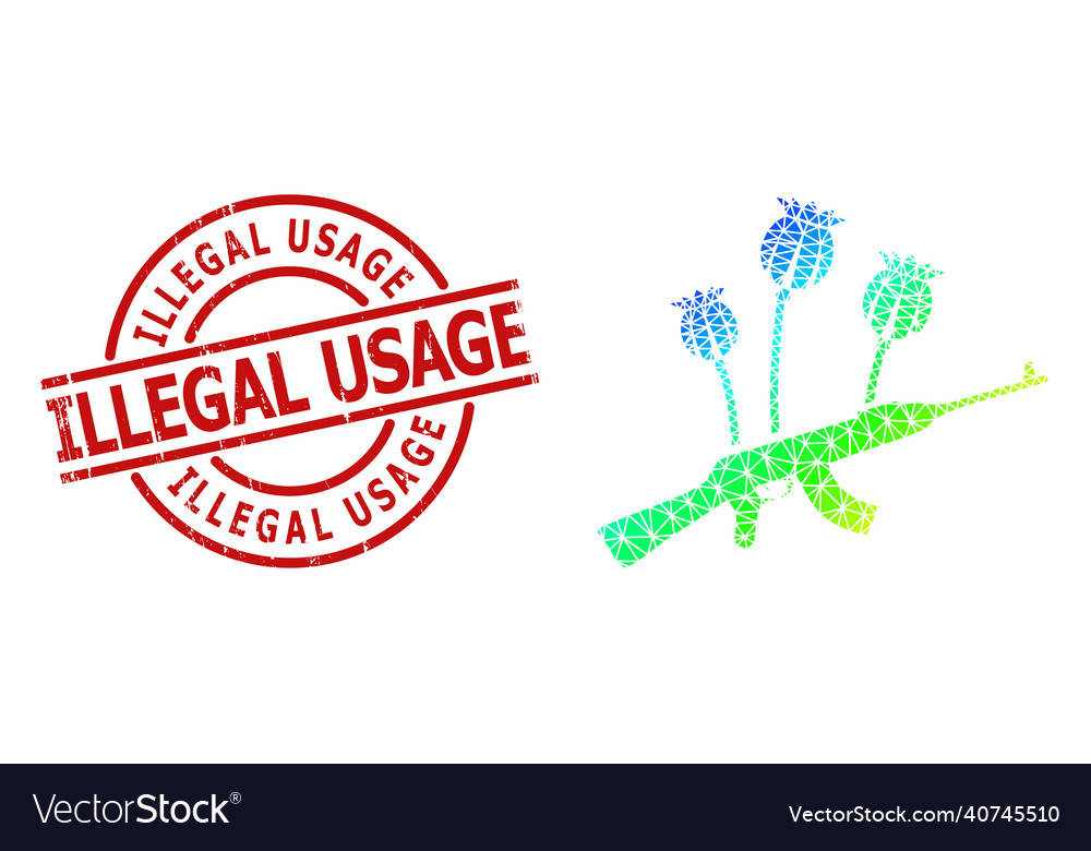 Distress illegale Nutzung Wasserzeichen und polygonal vector image Distress illegale Nutzung Wasserzeichen und polygonal
