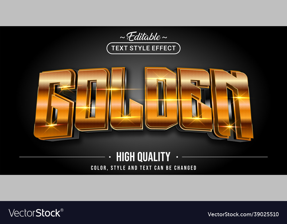 Editable text style effect - golden