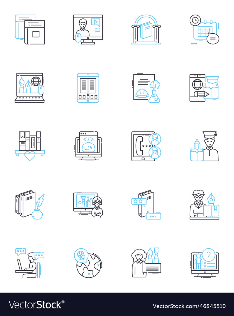 Email production linear icons set layout design vector image Email production linear icons set layout design