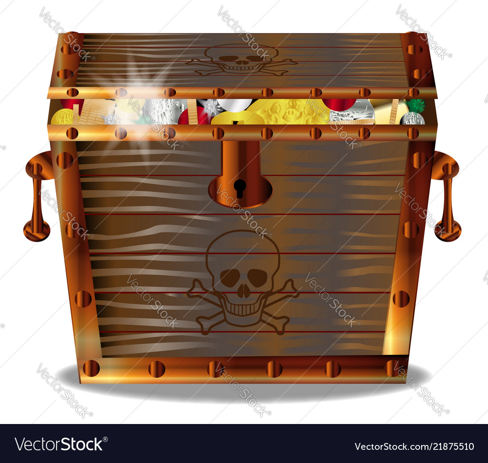 Full pirates treasure chest