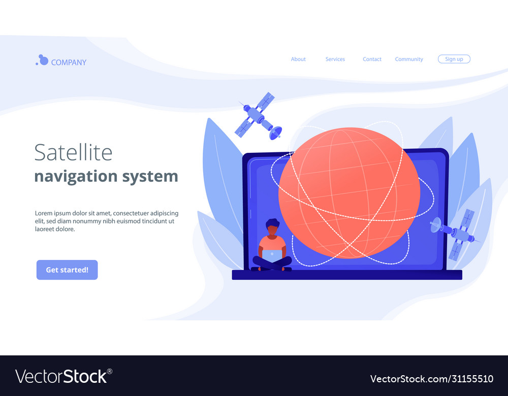 Global web connection concept landing page vector image Global web connection concept landing page