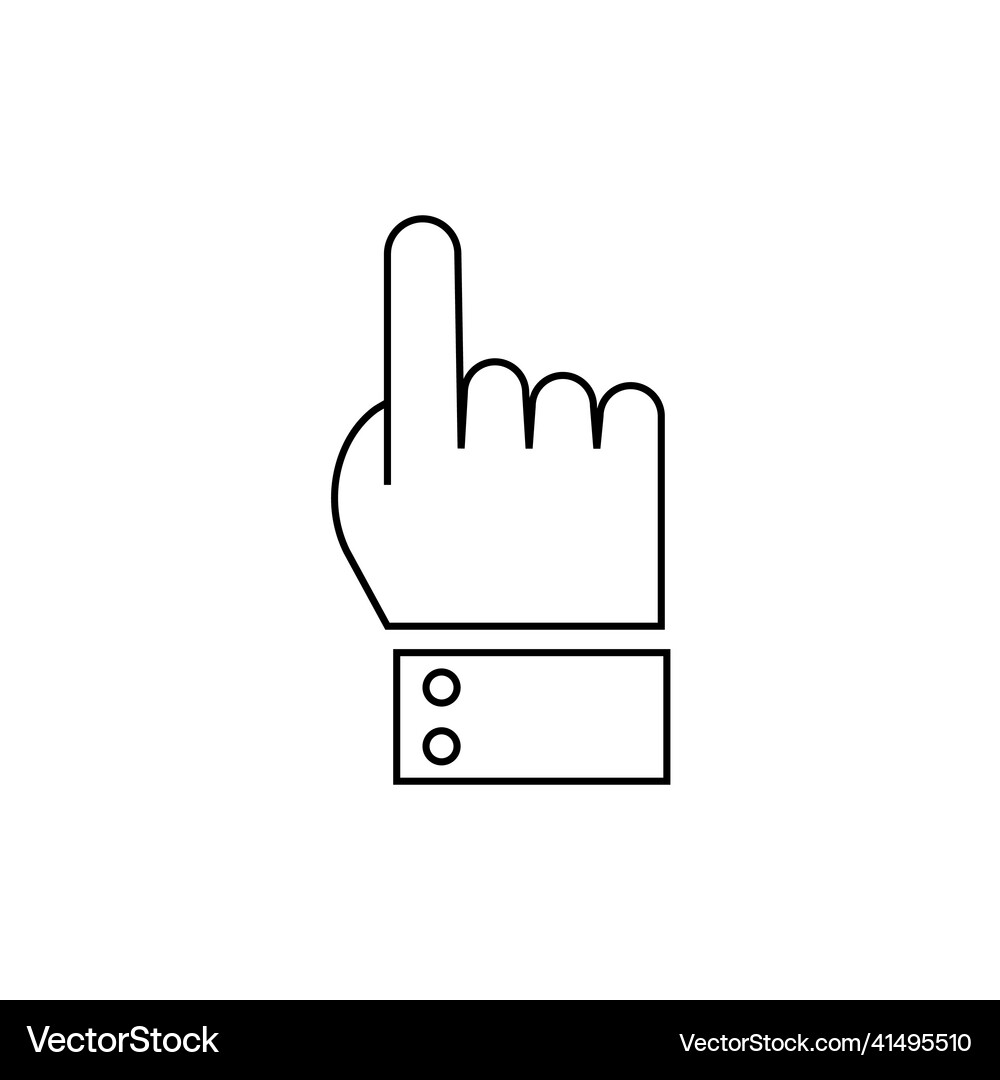 Hand cursor flat icon monochrome cursor Royalty Free Vector