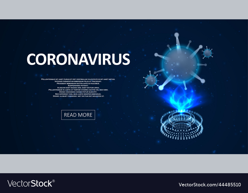 Hologram Of Coronavirus On A Blue Background Vector Image