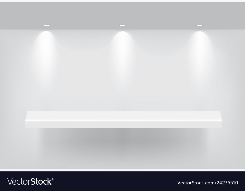 Mock up realistic empty shelf for interior