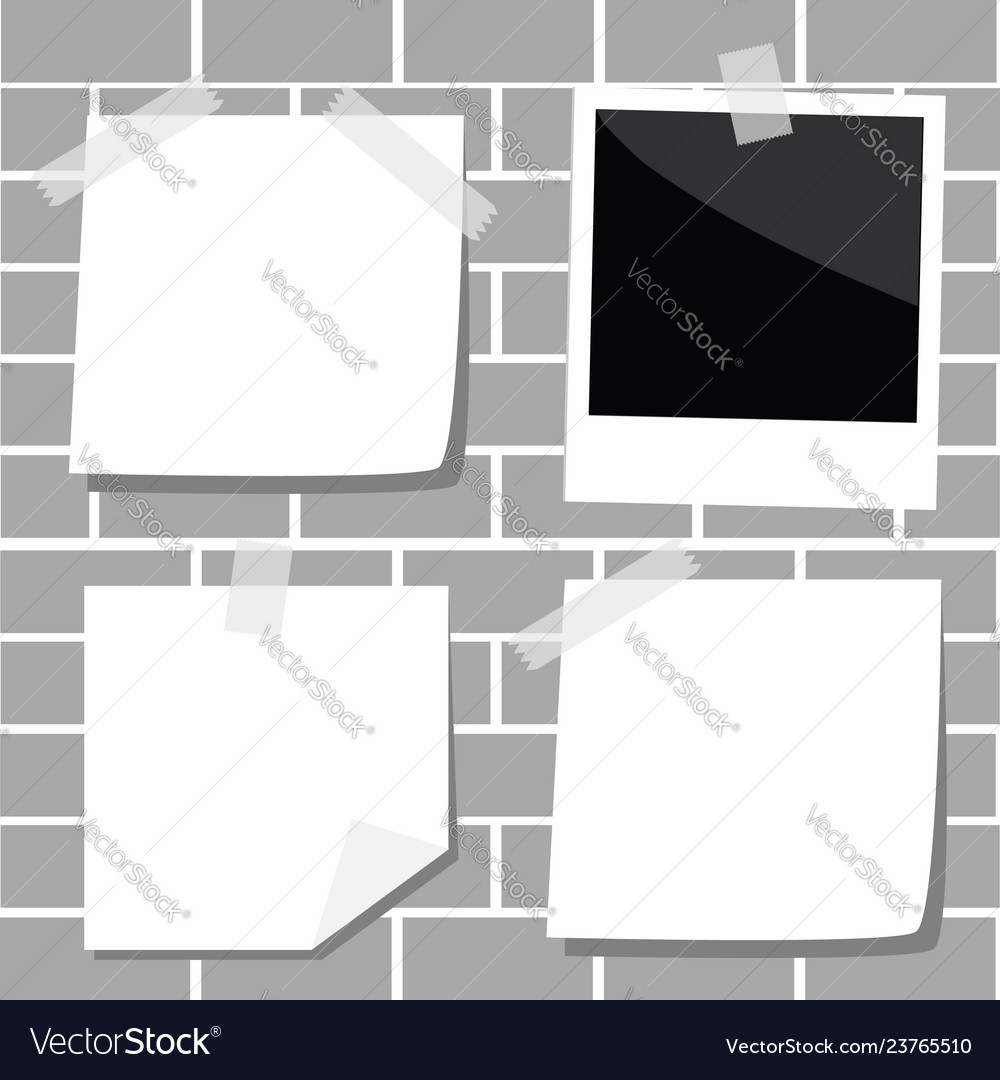 Note paper with corner and shadow empty photo vector image Note paper with corner and shadow empty photo