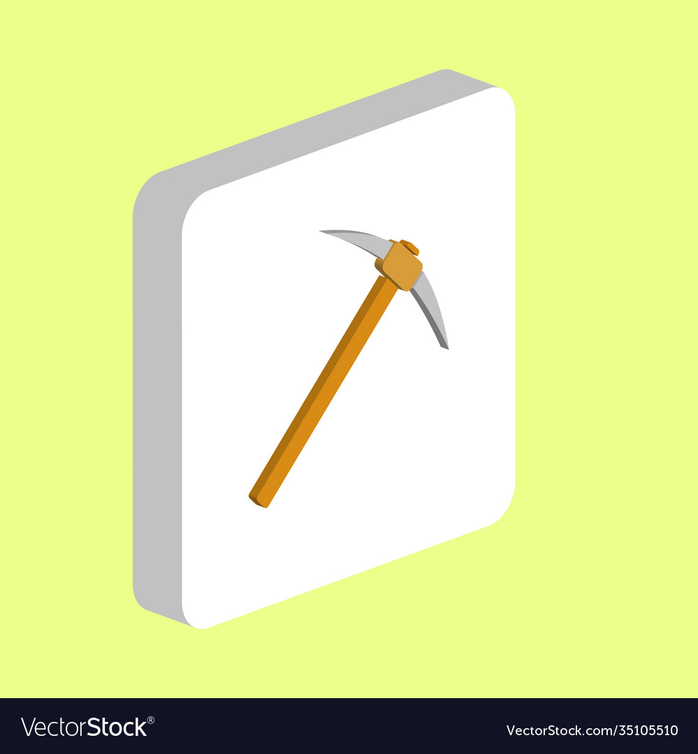 Pickax simple icon symbol design template for web vector image Pickax simple icon symbol design template for web
