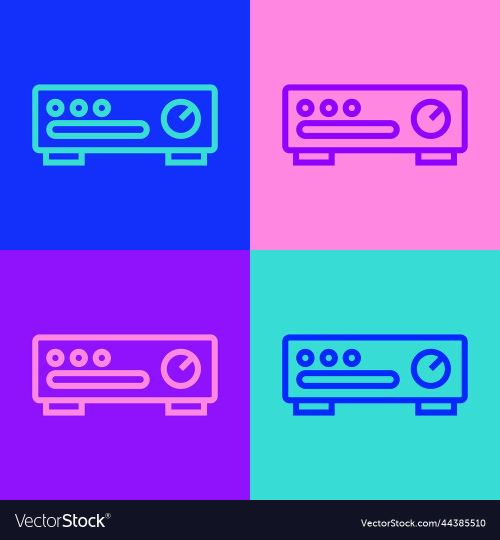 Pop art line sound mixer controller icon isolated vector image Pop art line sound mixer controller icon isolated
