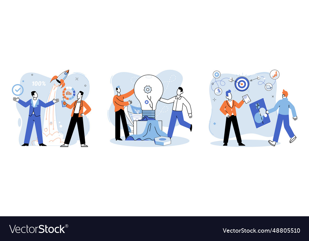 Project launch a development idea vector image Project launch a development idea