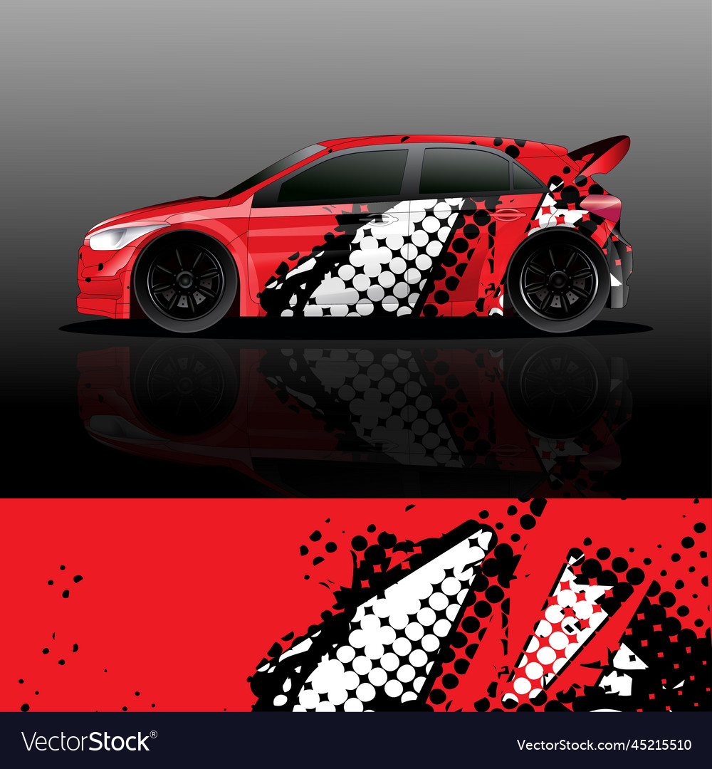 Rally Car Decal Graphic Wrap Royalty Free Vector Image