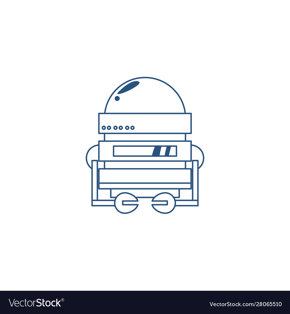 Robot with two hands line style icon