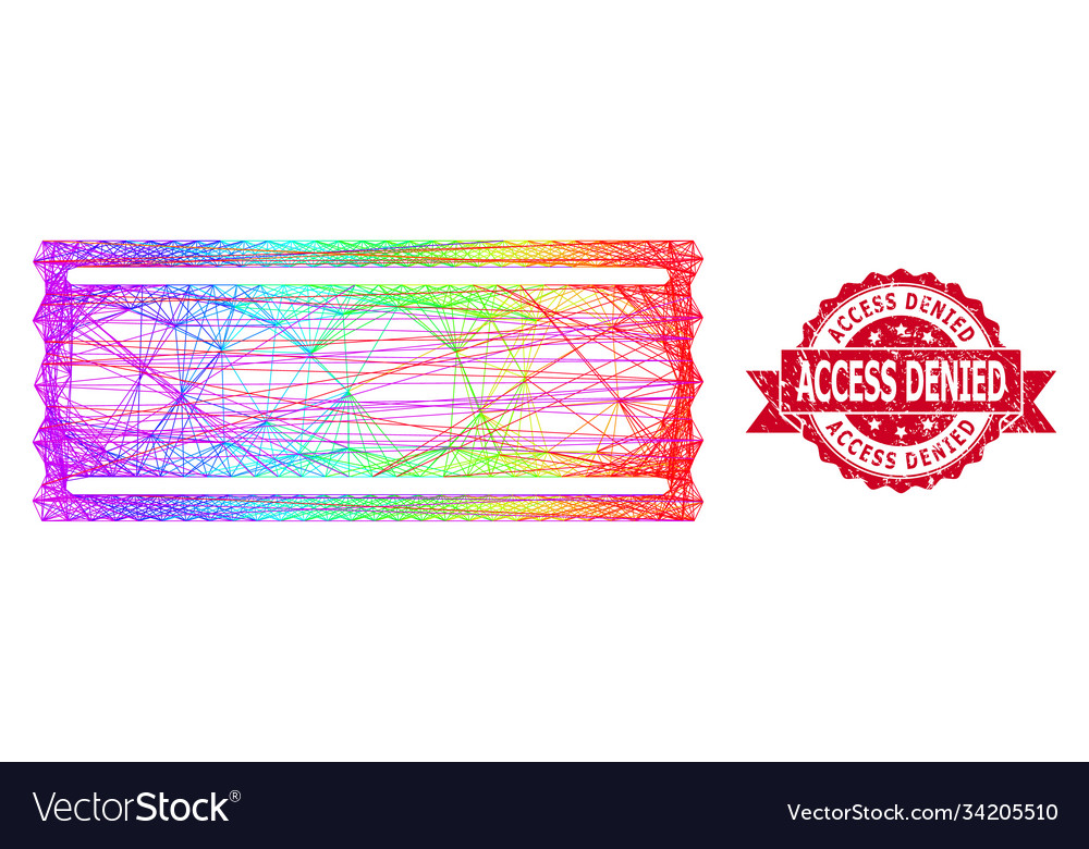 Scratched access denied seal and lgbt colored net vector image Scratched access denied seal and lgbt colored net