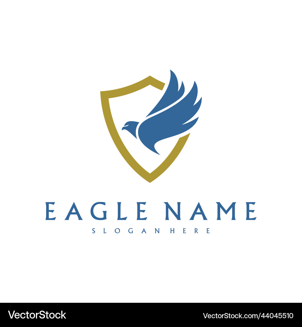 Shield eagle logo design template simple icon Vector Image