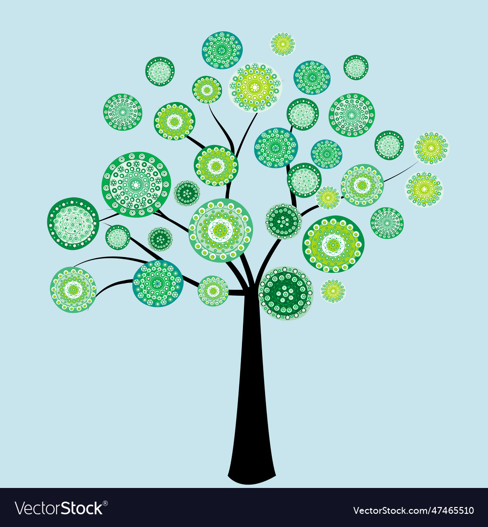 Stylized tree with circular ornaments