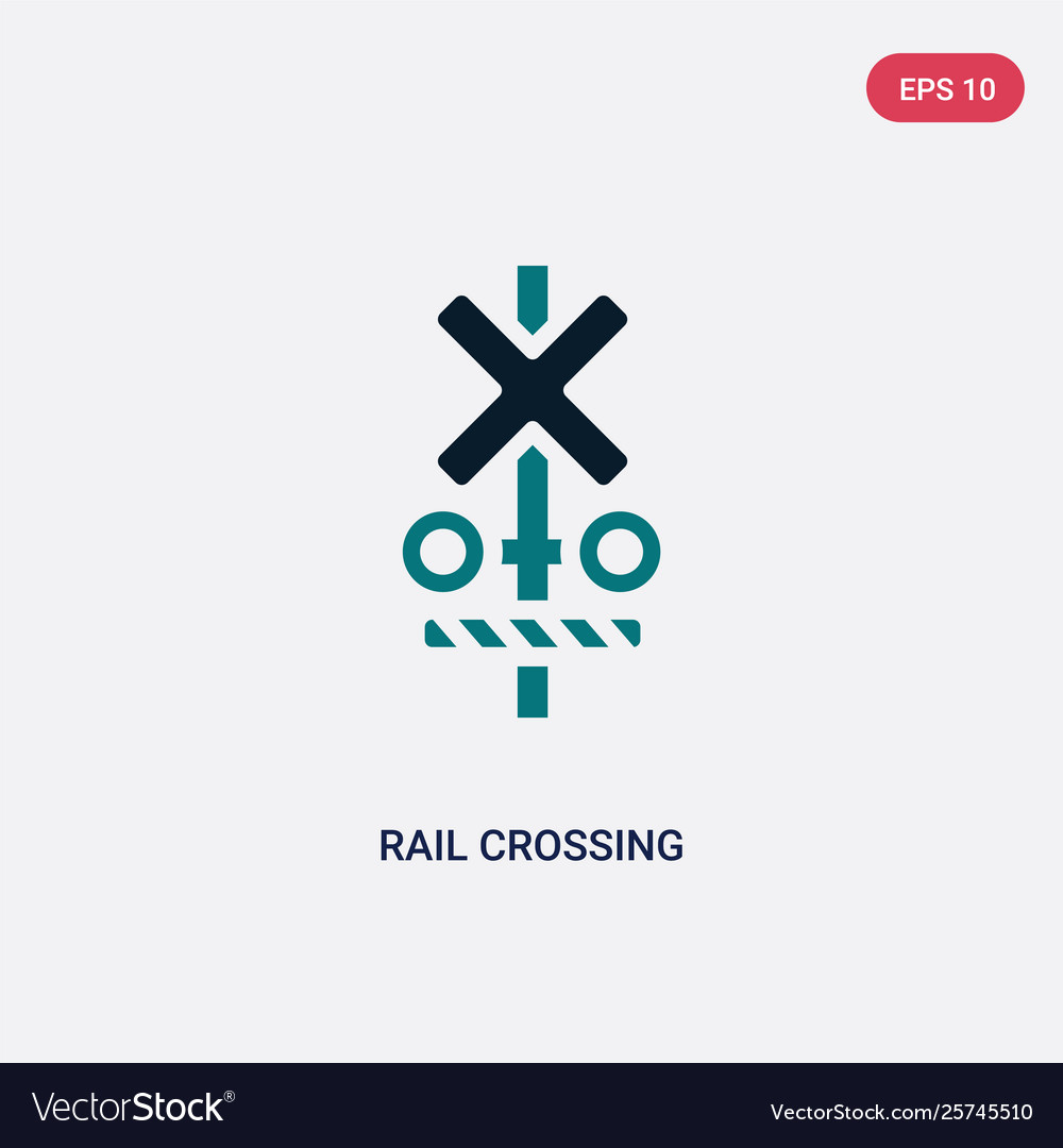 Two color rail crossing icon from maps and flags vector image Two color rail crossing icon from maps and flags