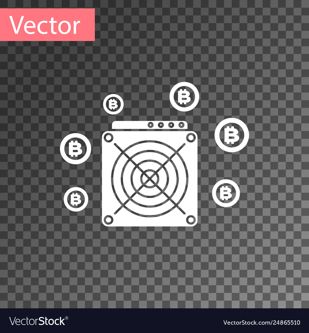 White asic miner icon isolated on transparent vector image White asic miner icon isolated on transparent
