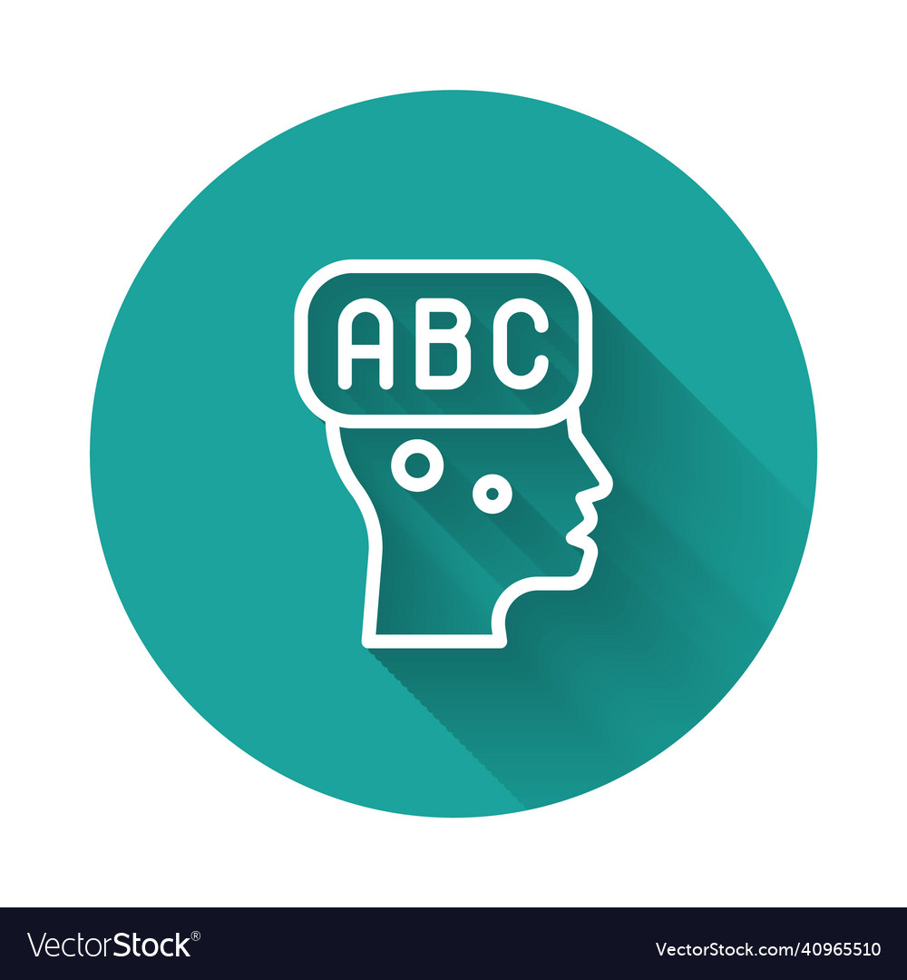 White line learning foreign languages icon vector image White line learning foreign languages icon