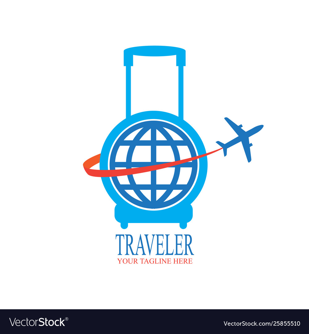 World travel logo design with bag