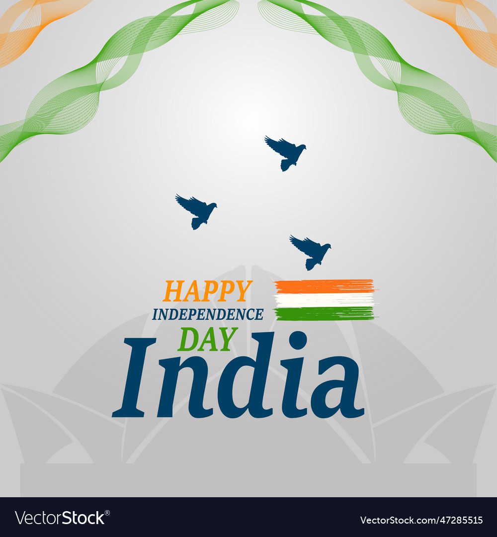 August independence day wishing post design file Vector Image