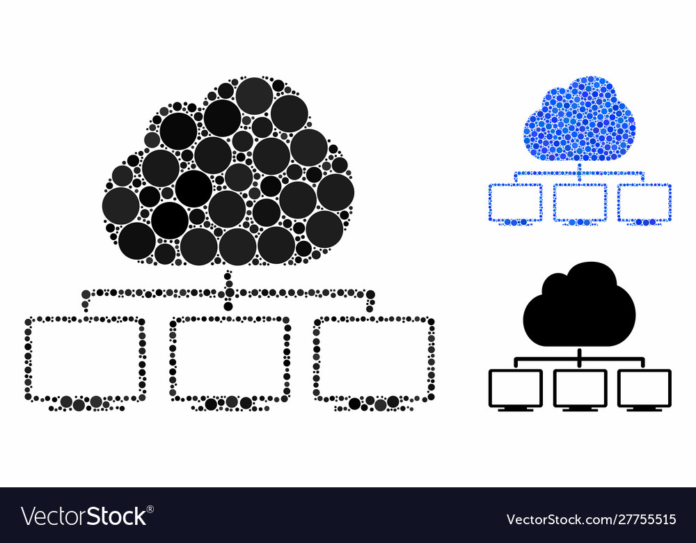 Cloud network hierarchy composition icon vector image Cloud network hierarchy composition icon