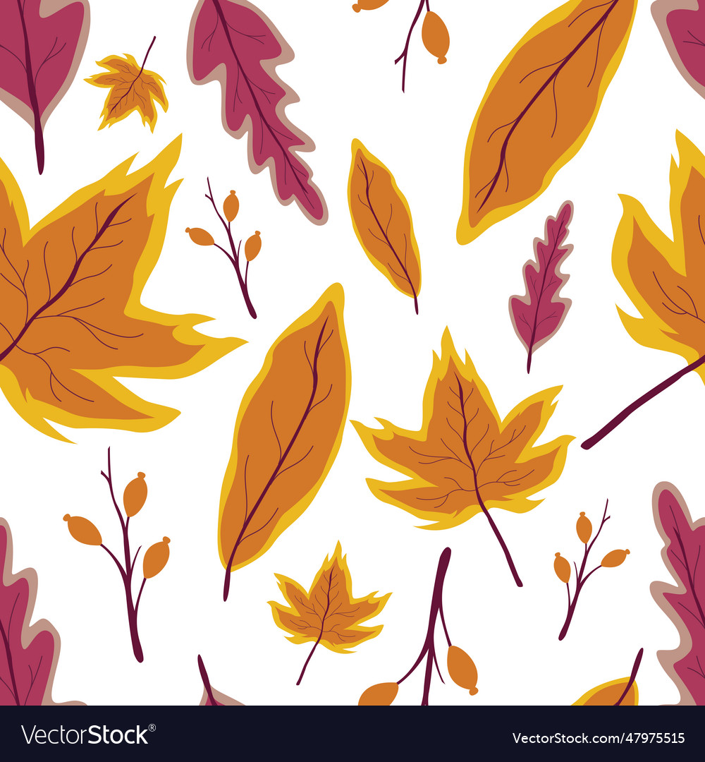 Creative autumn seamless pattern with simple vector image Creative autumn seamless pattern with simple