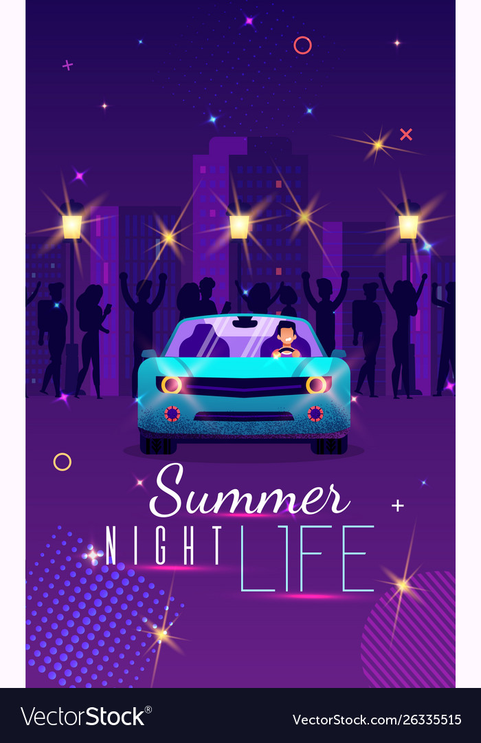 Entertaining poster inscription summer night life