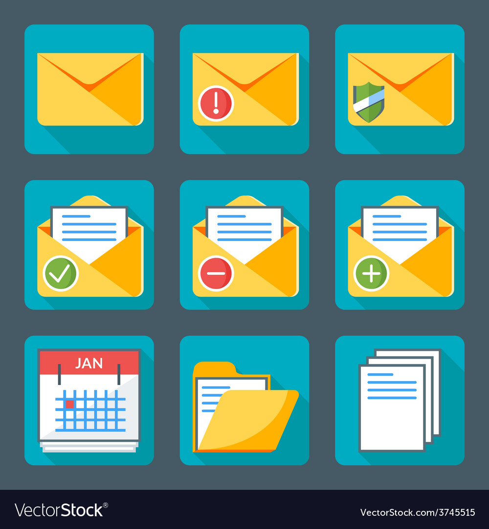 Flat style icon set for web and mobile application