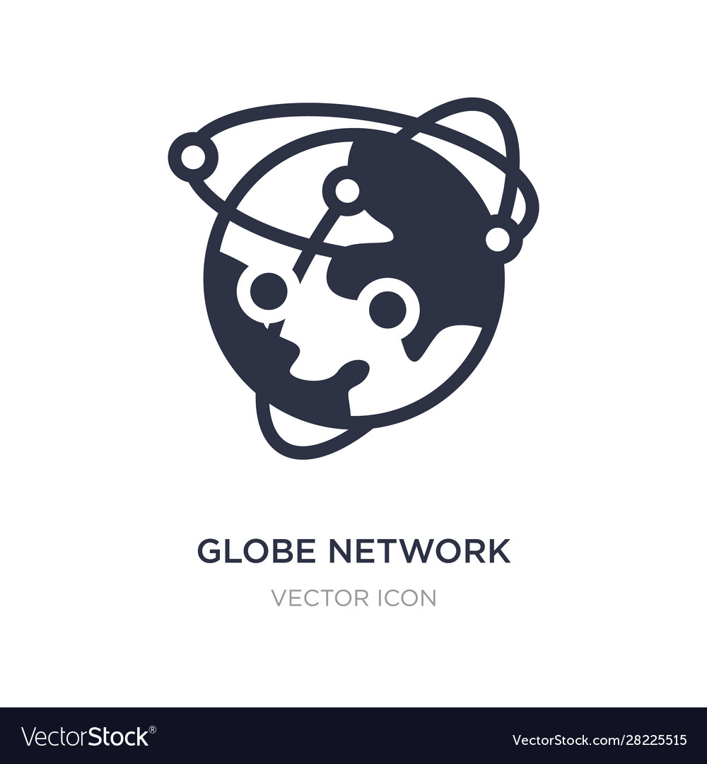 Globe network icon on white background simple