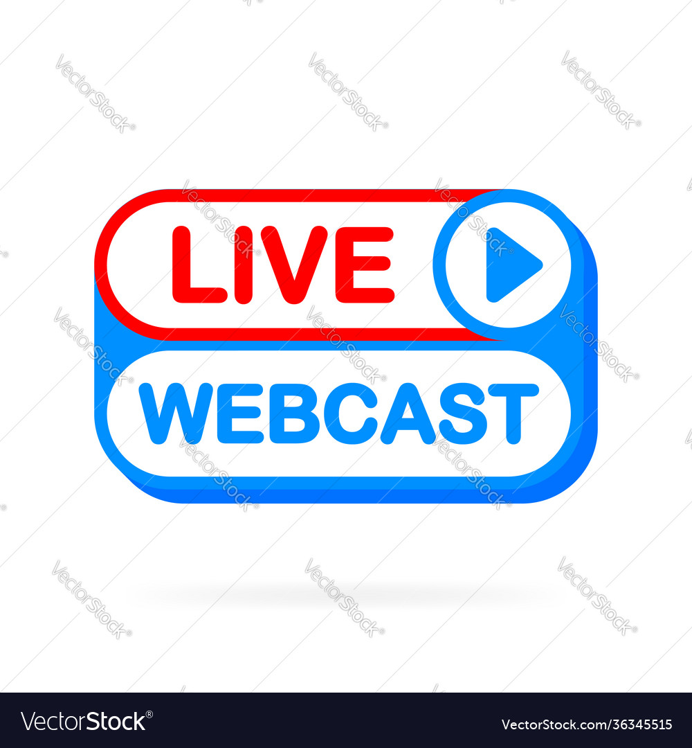 Live banner in flat style on white background vector image Live banner in flat style on white background