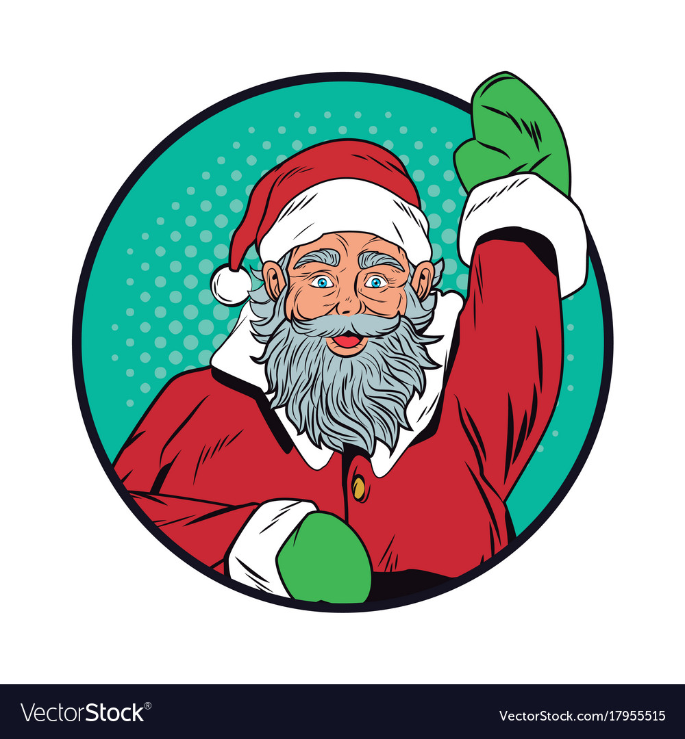 Santa claus christmas pop art