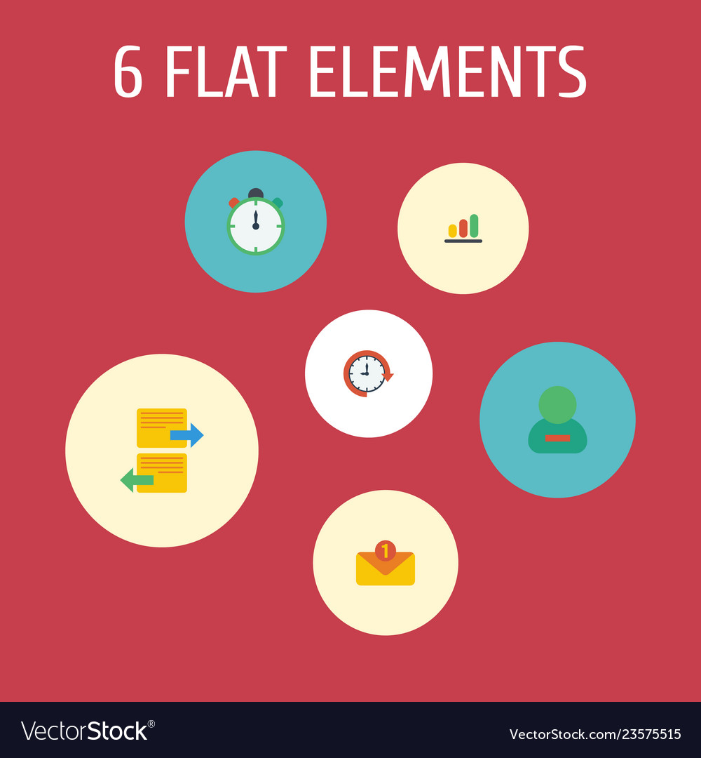 Set task manager icons flat style symbols vector image Set task manager icons flat style symbols
