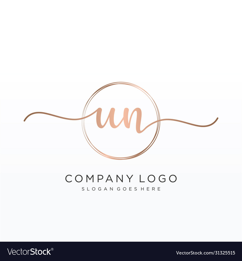 Un initial handwriting logo design