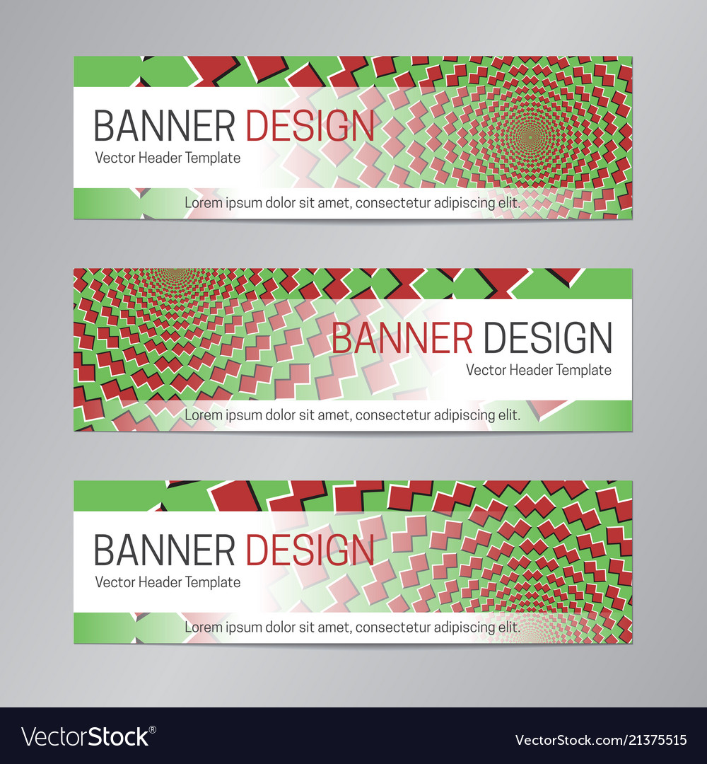 Web header design red green banner template vector image Web header design red green banner template