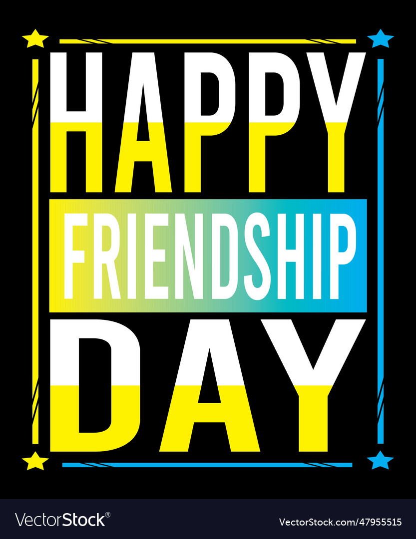 World friendship day typography design seven Vector Image